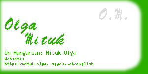 olga mituk business card